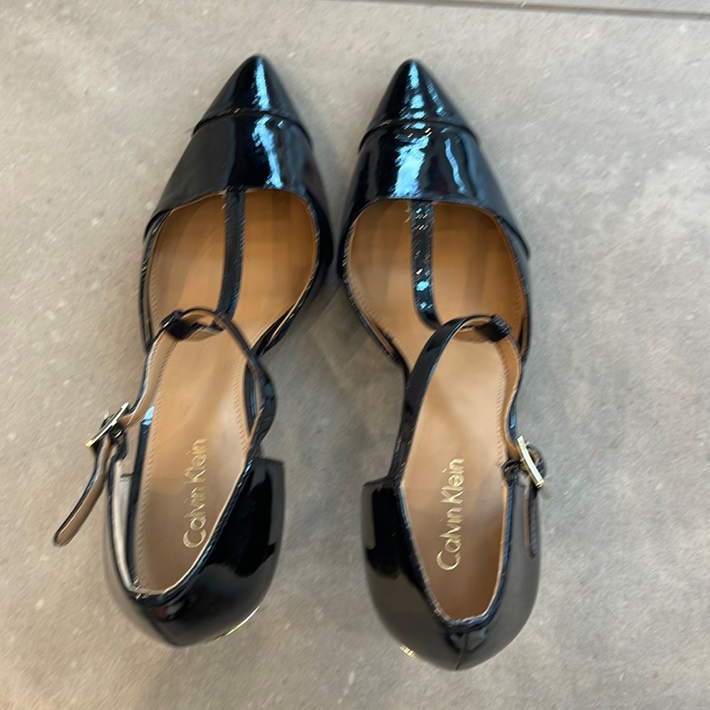 Calvin Klein Black Patent Heels Size 7.5